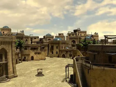 Desert oasis whole scene 3D model