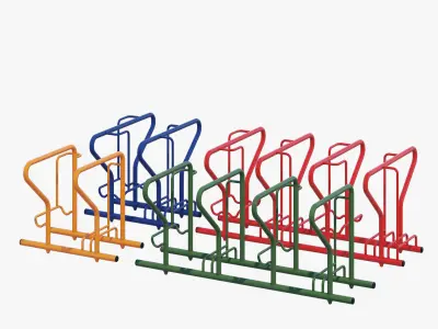 Pitti different colored metal racks 3D model