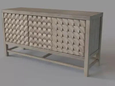 Barrister Contemporary 3-Door Media Credenza 3D model