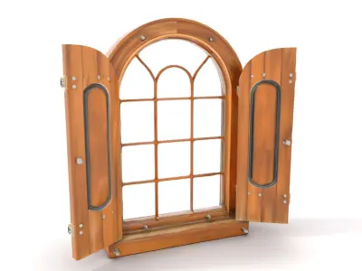 Rustic Arched Window model pack Low-poly 3D model