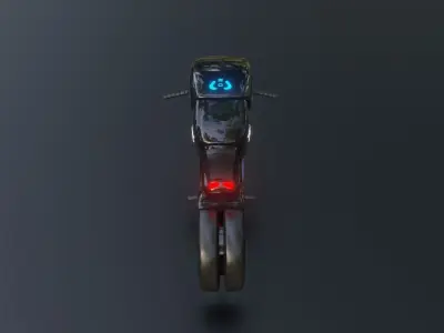 Dark Electric Motorcycle  Low-poly 3D model