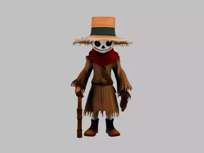 Scarecrow Free low-poly 3D model
