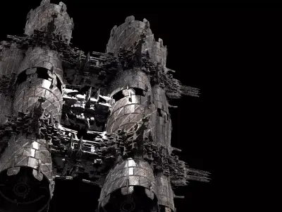 Monolith Station Alien Ring Base 3D model