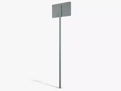 Go Left Sign Low-poly 3D model