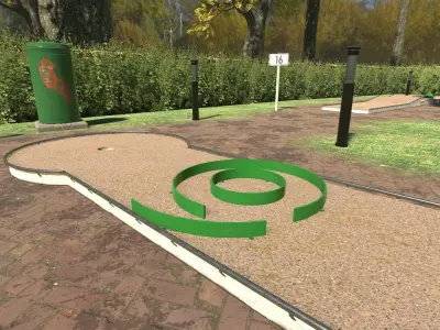 Minigolf Construction Set Low-poly 3D model