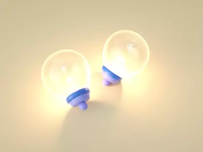 Cartoon light bulb 3D model purchase