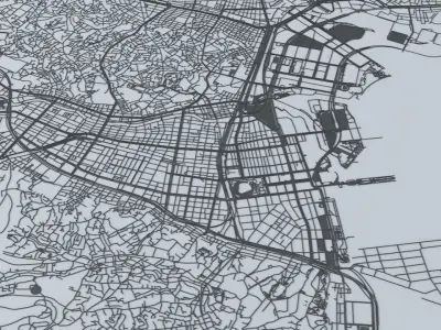 Yokohama Road Network and Streets 3D model