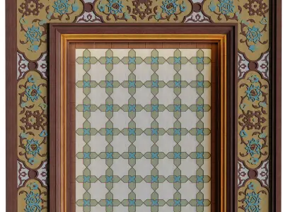 Islamic arabic ceilling pattern element set 584 3D model