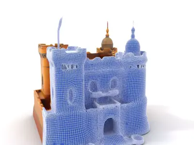 Medieval Sandstone Castle model pack Low-poly 3D model