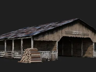 13-14-15-16 - Farm Buildings 4K PBR GameReady Low-poly 3D model