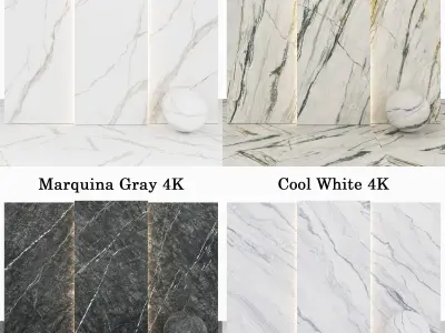 Marble 58 - Bella-Calacata Emerald-Marquina Gray-cool Texture