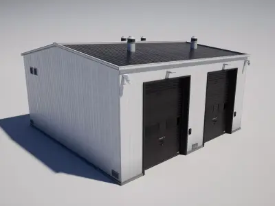  Industrial Building Low-poly 3D model buy