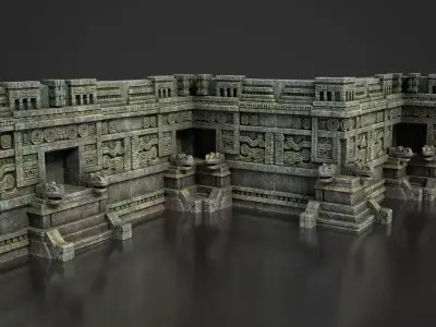 54 Modular Mayan Temple Walls 3D Asset Pack 250726