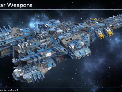 Spaceship Destroyer Phoenix Low-poly 3D model