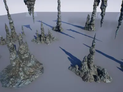 Cave Formations Low-poly 3D model