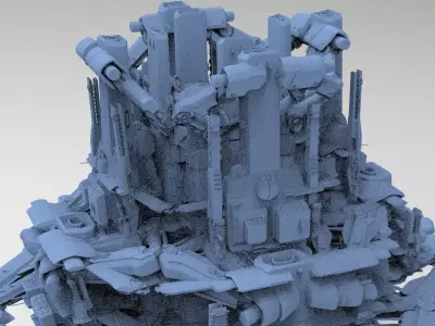 Advanced Ancient Civilization Ship architecture 15 3D model