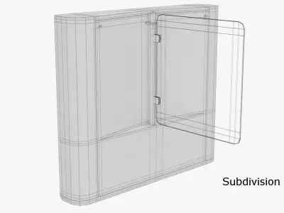 Turnstile 1 metal door with cover 3D model