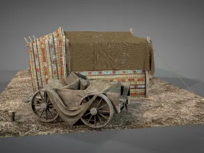 Bedouin Desert Tent v4 3D model