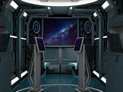 Sci Fi Room Low-poly 3D model