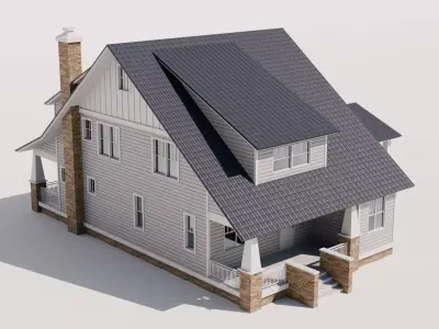 Craftsman Style House Model 3 Low-poly 3D model