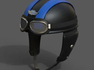 Helmet scifi military pilot fantasy armor  Low-poly 3D model