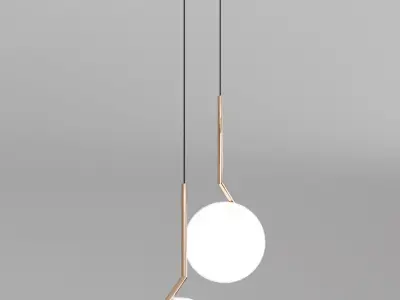 Chandelier pendant light - rose gold 3D model