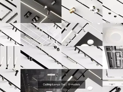 Ceiling Lamps Set 3D Model Pack