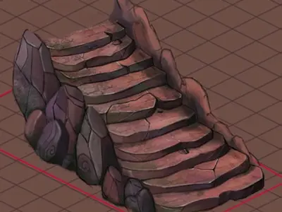 Not Zhoushan - Volcano - Stone Ladder 01 3D model