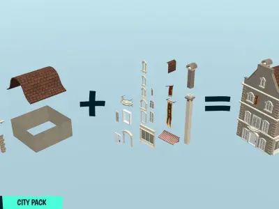FANTASTIC - City Pack Low-poly 3D model