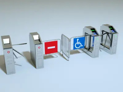 Entrance  Turnstile Gate 3D model 3D model