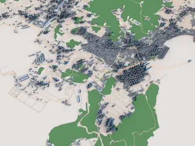 Busan City South Korea 3D model