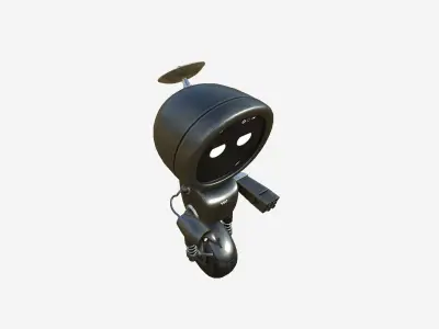 Wheel Robot H07 Gold - SciFi Character Design Low-poly 3D model