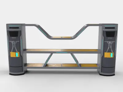 Sci-fi Closet Shelf Low-poly 3D model