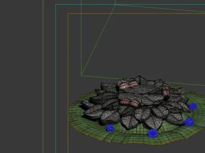 Kapu Buddha Trail Forest Big Lotus Stone Block 02 3D model