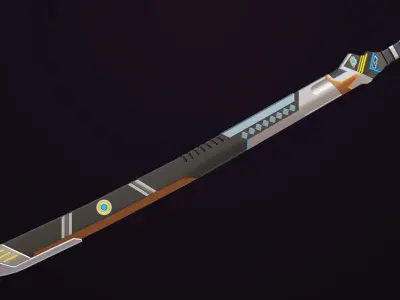  Sci-Fi Sword 01 All PBR Unity UE Textures Included Low-poly 3D model