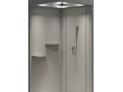 Corner Shower Cabins 05 Low-poly 3D model