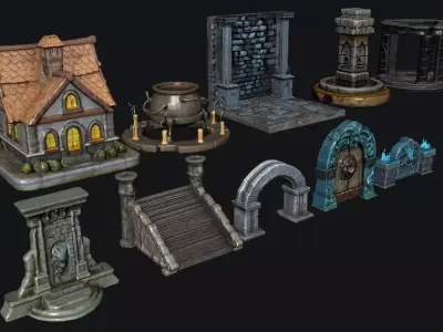 Game Equipments Architecture 3D model