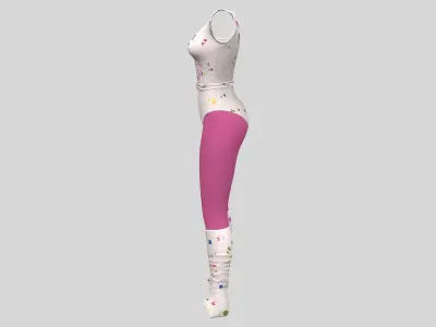 70s Aerobics Legwarmers And Leotard V1 Low-poly 3D model