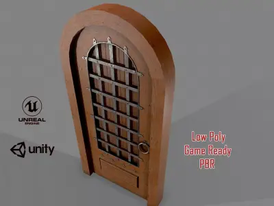 Medieval Door-2 Low-poly 3D model