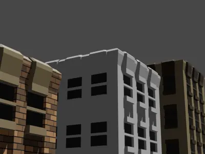 Low Poly Buildings Low-poly 3D model purchase