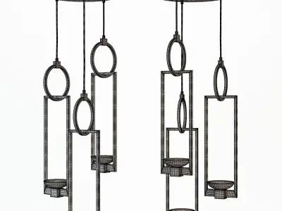 Fine Art Lamps Delphi 3 Light Cluster Pendant 3D model