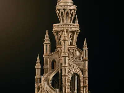ELVEN DREAM CASTLE - LOTR-INSPIRED FANTASY TOWER 3D print model