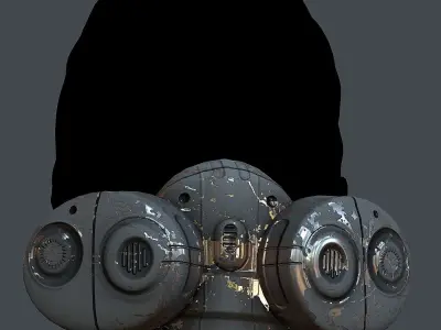Gas mask helmet 3d model scifi Low-poly  Low-poly 3D model