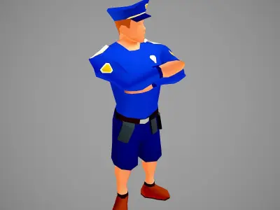 Stylized Policeman - Hyper Casual Game  Low-poly 3D model