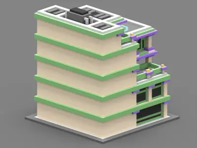 House Voxel - 11 Low-poly 3D model