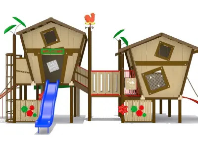 Wooden Playground Low-poly 3D model