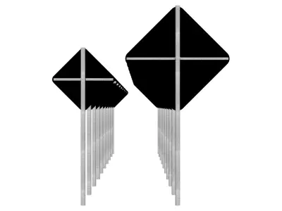 Chevron marker - Sign indicating a sharp curve ahead 02 3D model