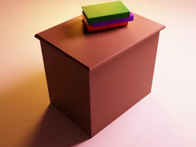 A  bedside table with books Free 3D model