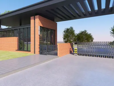 Security guard booth 03 Low-poly 3D model