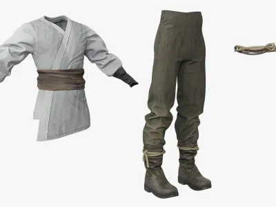  Asian Commoner Outfit Gray 